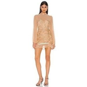 Nude & Black midi dress